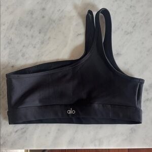 ALO Yoga Charcoal Asymmetrical Sports Bra